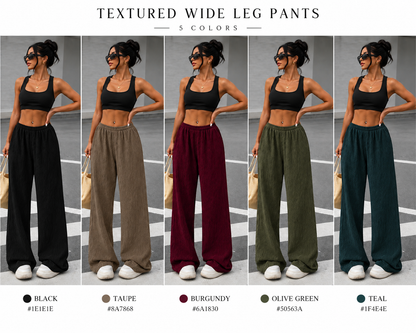 Women's Textured Wide Leg Pants