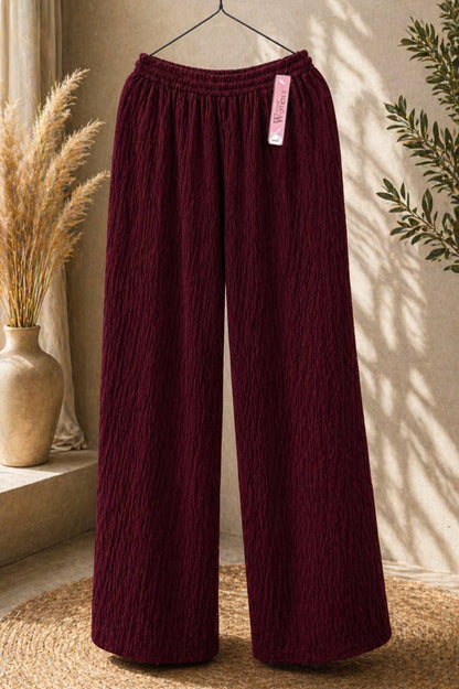 Women's Textured Wide Leg Pants