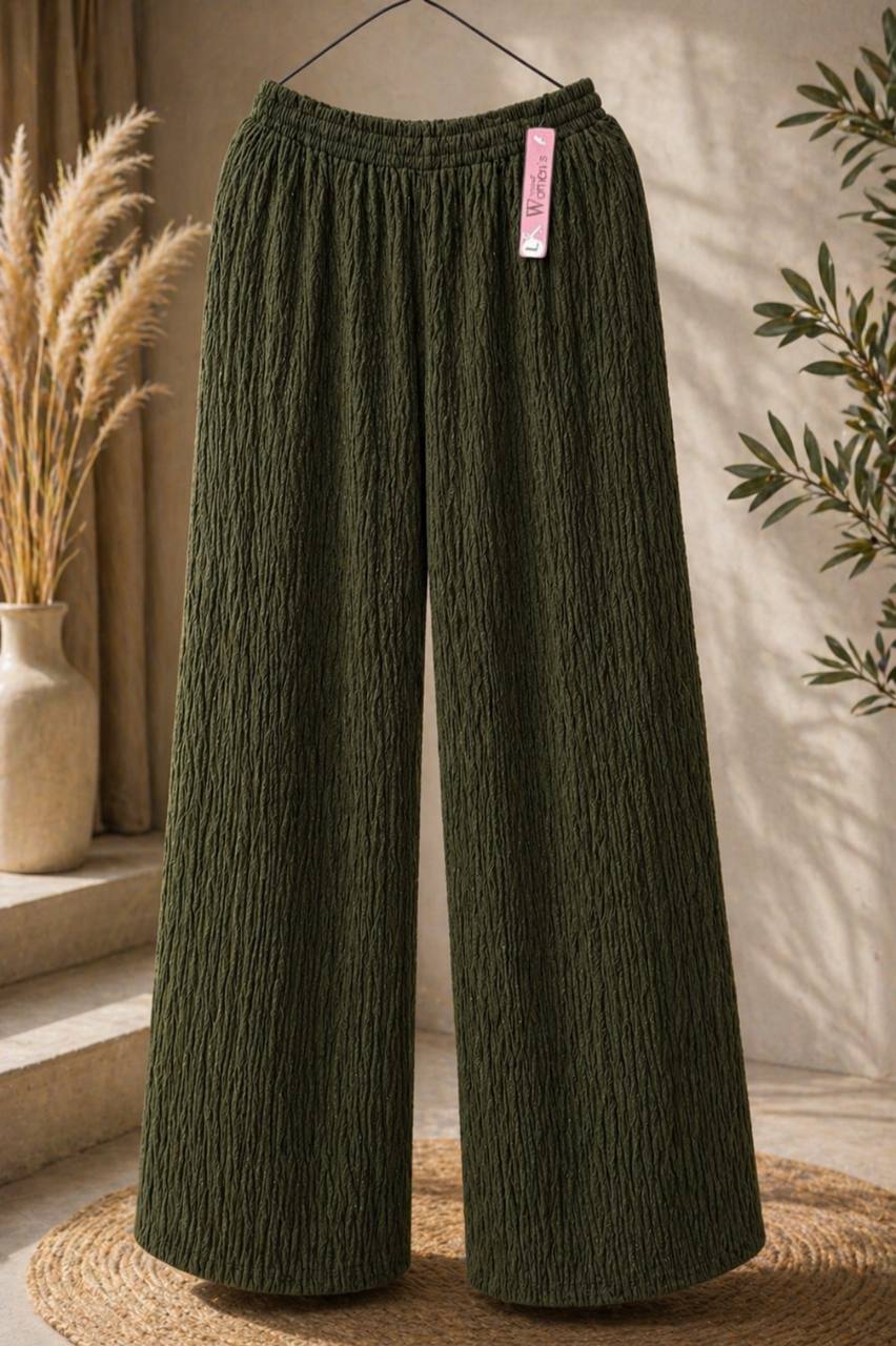 Women's Textured Wide Leg Pants
